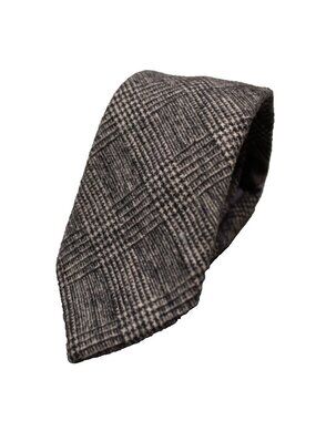 Rue Saint-Patrick Montreal Viscose Wool Tie Flannel Plaid Grey 3"